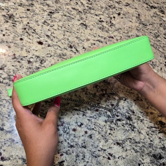 NEW Christian Louboutin Loubila Shoulder bag in Neon Green Embossed - Picture 2 of 8